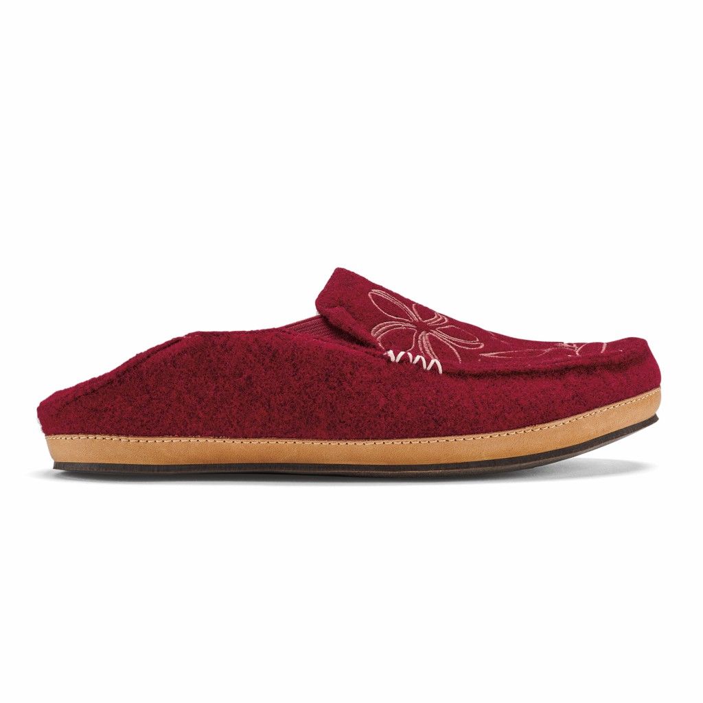 Zapatos Olukai Nohea Kilohana - Pantuflas Mujer Rojos 20835-029